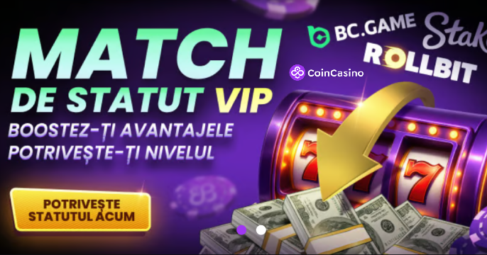  CoinCasino banner principal — cazinou crypto cu bonus 200% până la 135.000 RON și retrageri instant